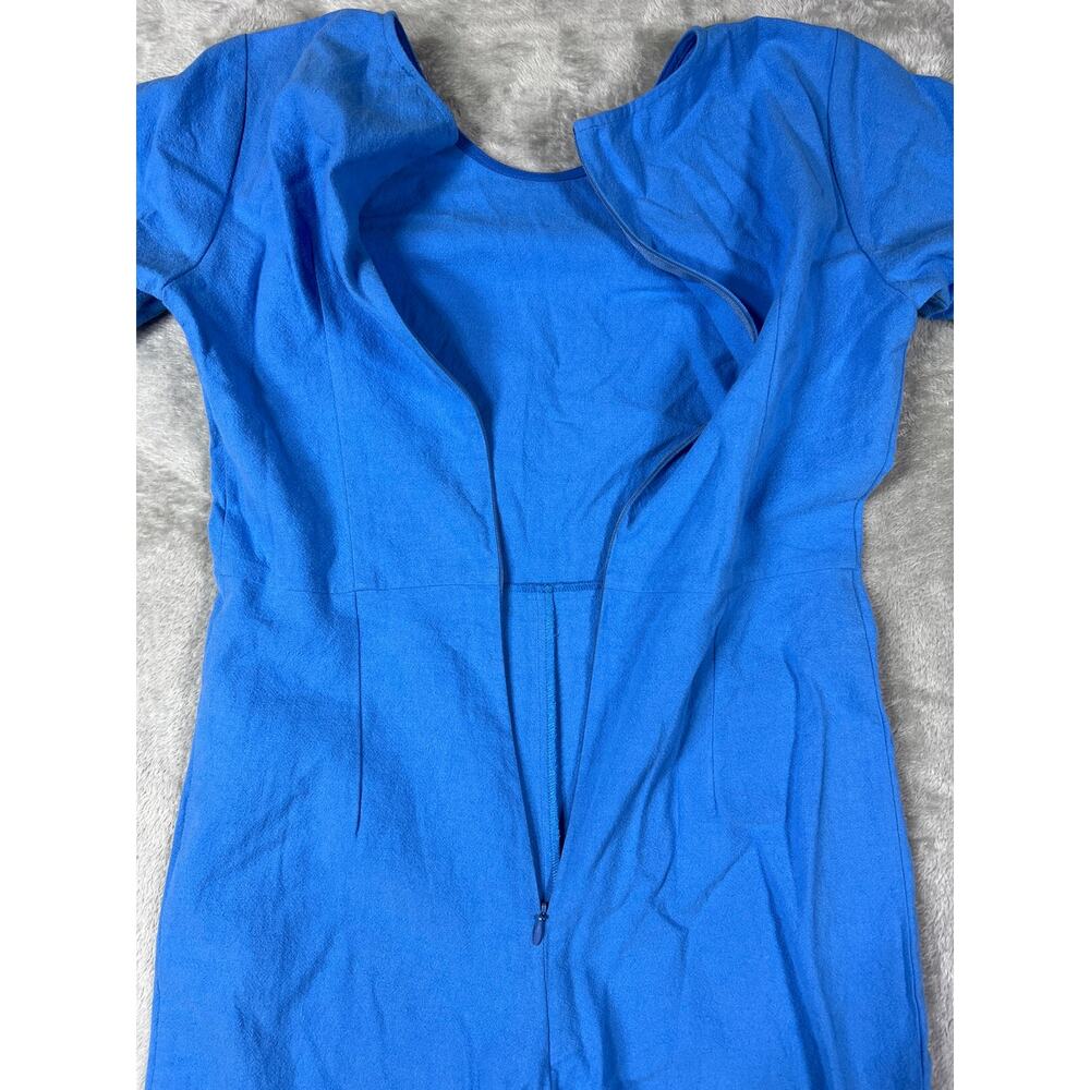 Ilana Kohn Blue Cotton Jumpsuit Romper Size 4 Small Short Sleeve Minimalist USA - Picture 11 of 11